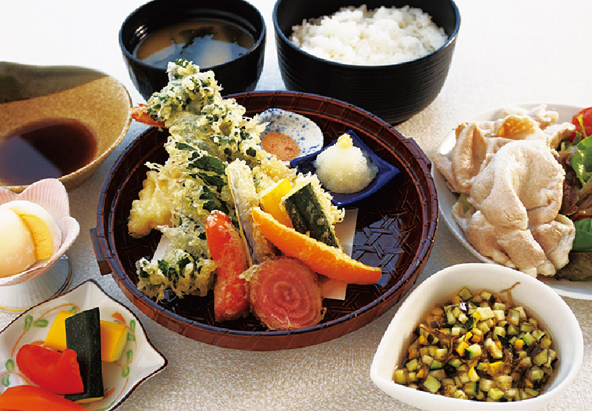 河北イタリア夏野菜の天ぷら和定食